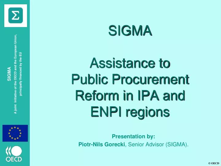 sigma assistance to public procurement reform in ipa and enpi regions