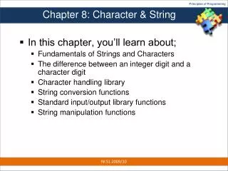 Chapter 8: Character &amp; String