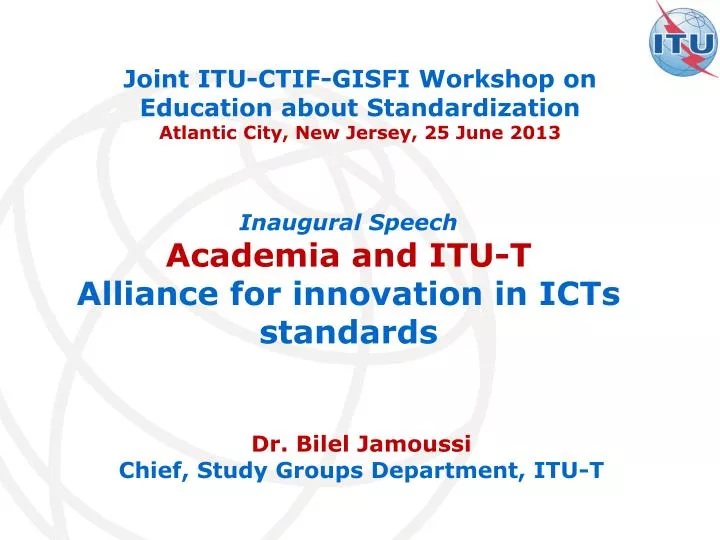 dr bilel jamoussi chief study groups department itu t