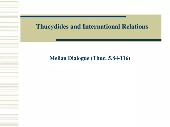 thucydides and international relations