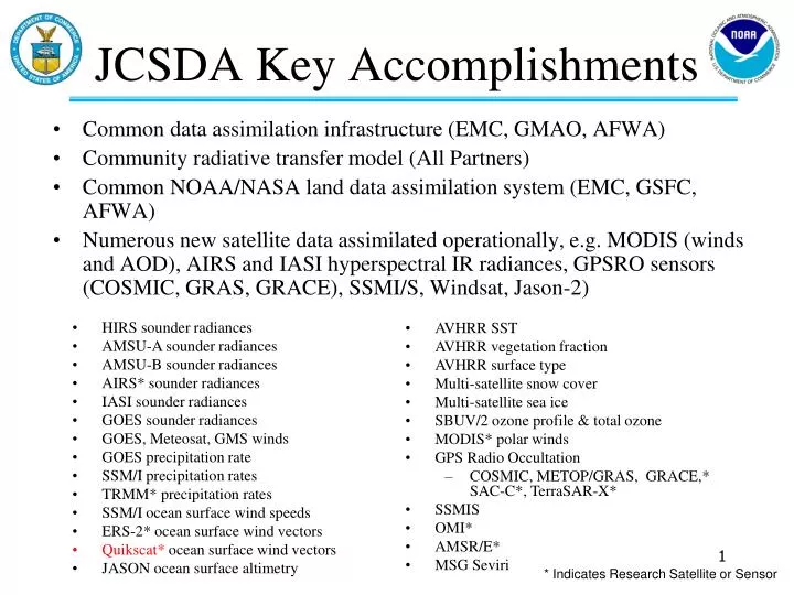 jcsda key accomplishments