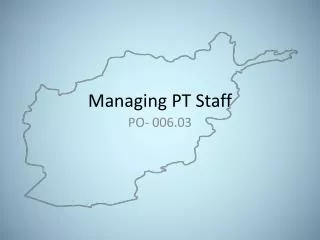 Managing PT Staff