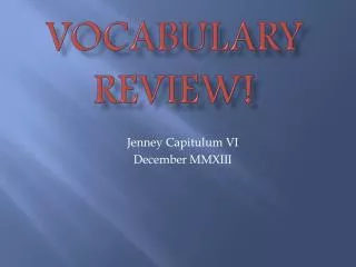 vocabulary review
