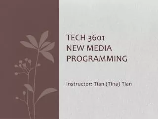 TECH 3601 New Media Programming