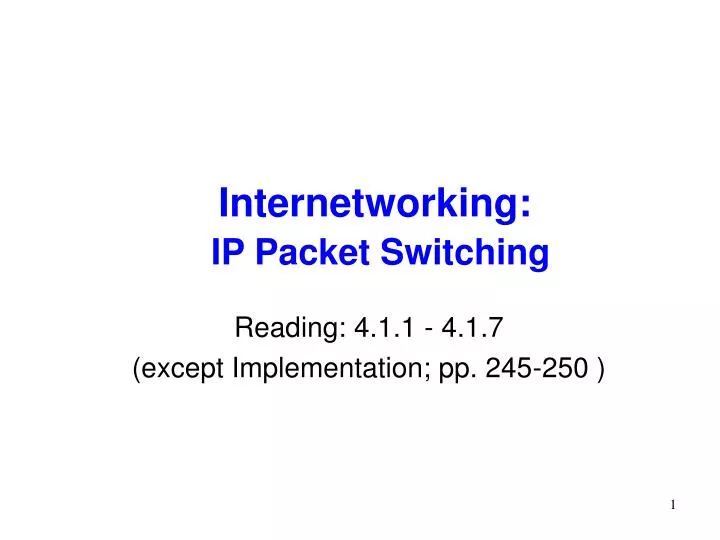 internetworking ip packet switching