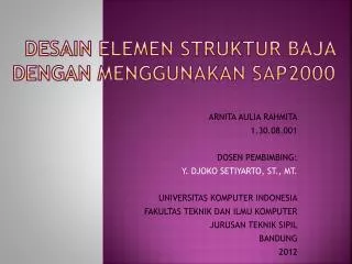 desain elemen struktur baja dengan menggunakan sap2000