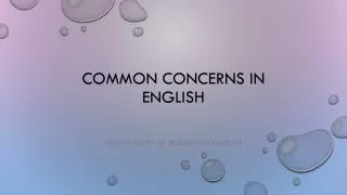 Common concerns in english