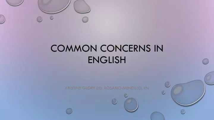 common concerns in english