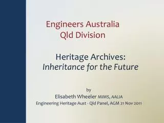 Engineers Australia Qld Division Heritage Archives: