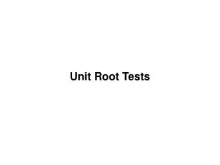 Unit Root Tests