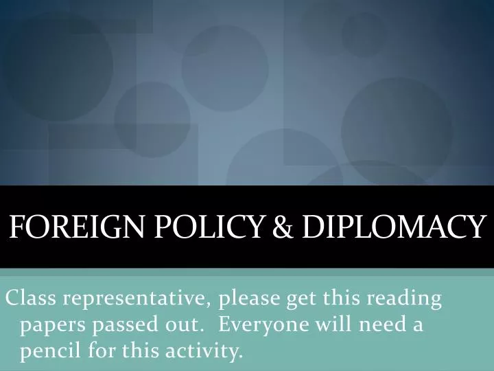 foreign policy diplomacy