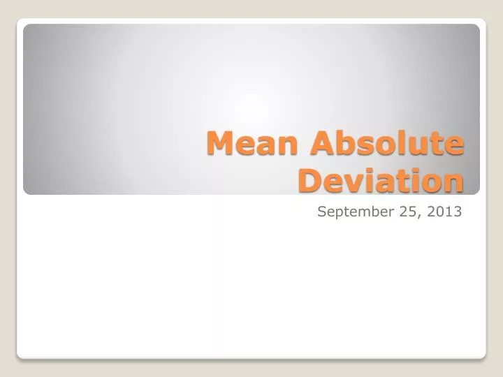 mean absolute deviation