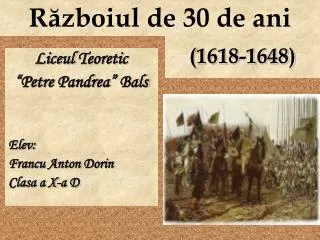 r zboiul de 30 de ani
