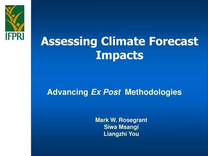 assessing climate forecast impacts