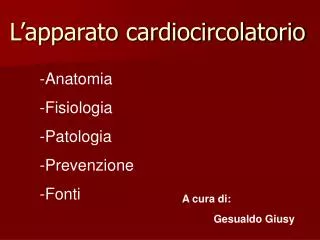 l apparato cardiocircolatorio