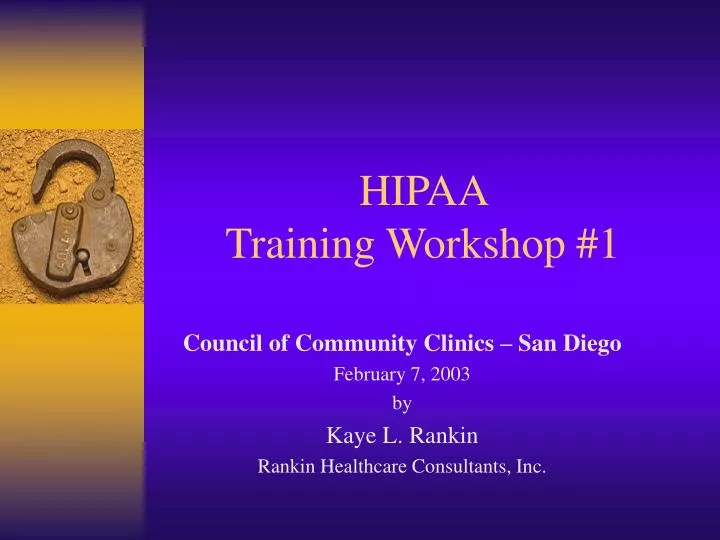 hipaa training workshop 1