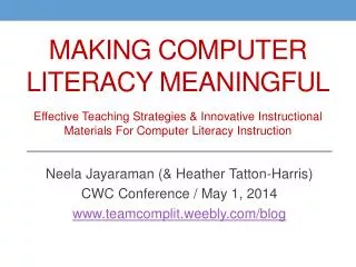 Making Computer Literacy Meaningful