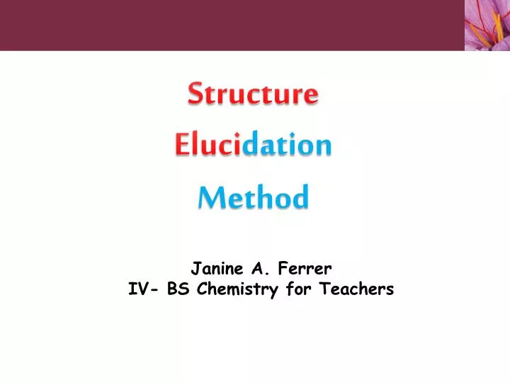 structure eluci dation method