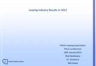Leasing Industry Results in 2012
