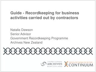 Guide - Recordkeeping for business activities carried out by contractors