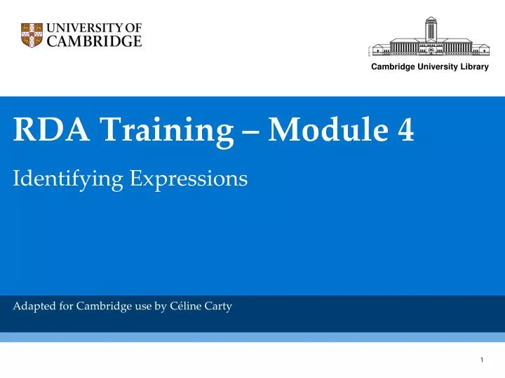 rda training module 4 identifying expressions adapted for cambridge use by c line carty