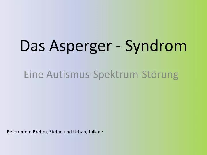 das asperger syndrom