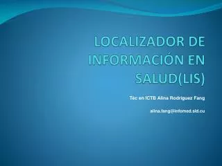 LOCALIZADOR DE INFORMACIÓN EN SALUD(LIS)