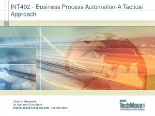 INT402 - Business Process Automation-A Tactical Approach