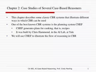 Chapter 2: Case Studies of Several Case-Based Reasoners