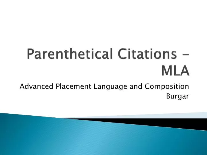 parenthetical citations mla