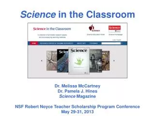 Science in the Classroom