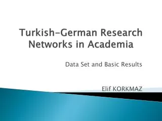 Turkish-German Research Networks in Academia