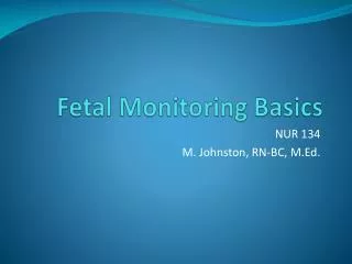 Fetal Monitoring Basics