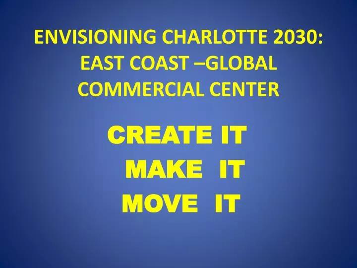envisioning charlotte 2030 east coast global commercial center