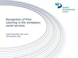 Recognition of Prior Learning in the workplace: social services