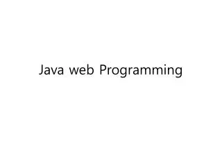 java web programming