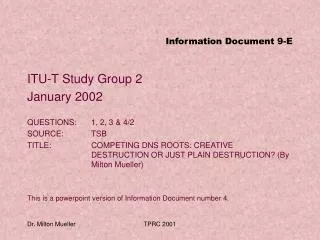 Information Document 9-E