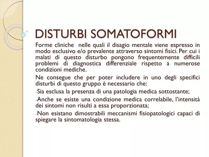 disturbi somatoformi