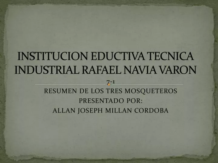 institucion eductiva tecnica industrial rafael navia varon