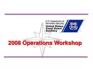 2008 Operations Workshop
