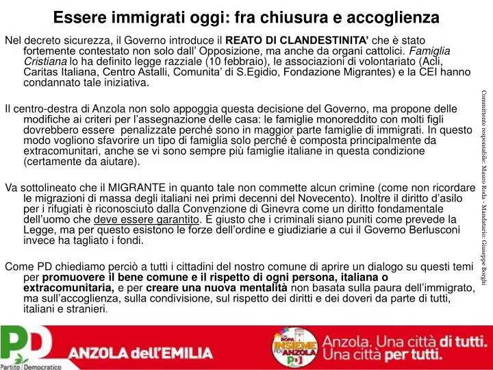 essere immigrati oggi fra chiusura e accoglienza