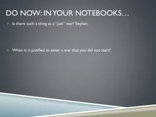 do now in your notebooks