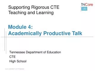 Module 4: Academically Productive Talk