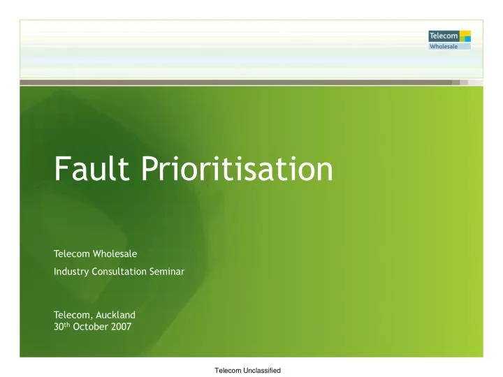 fault prioritisation