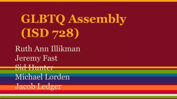 glbtq assembly isd 728