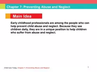 Chapter 7: Preventing Abuse and Neglect
