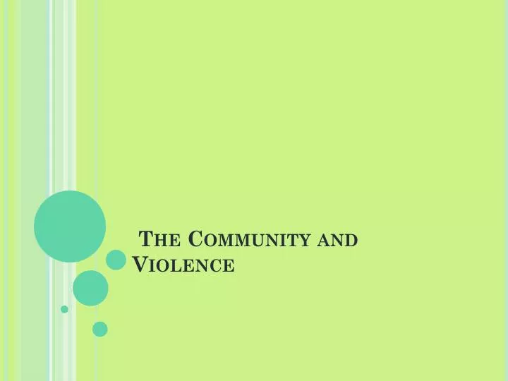 the community and violence