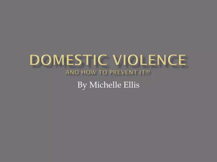domestic violence and how to prevent it