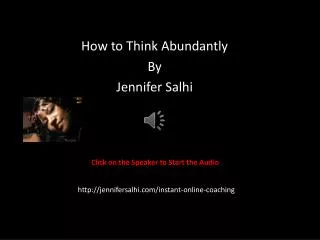 How to Think Abundantly By Jennifer Salhi