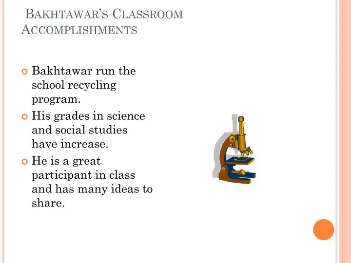 bakhtawar s classroom accomplishments